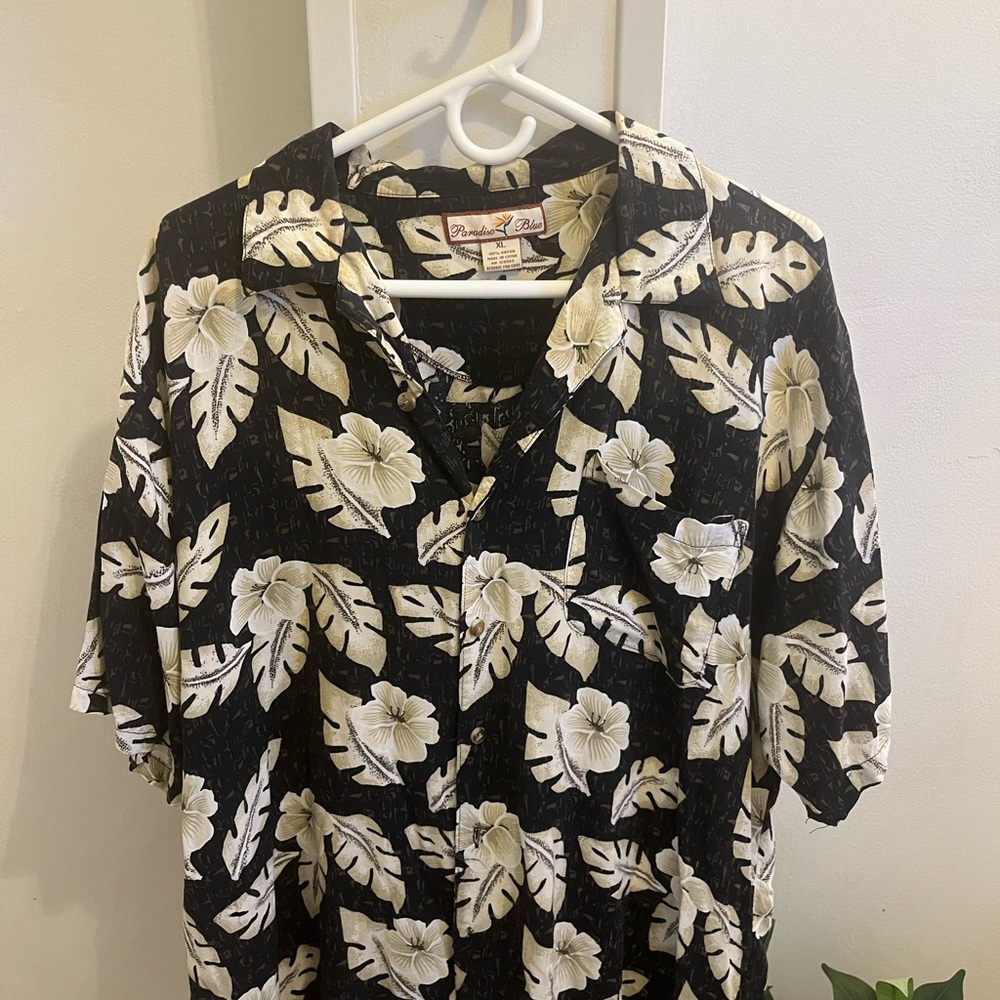 Black Floral Men's Shirt